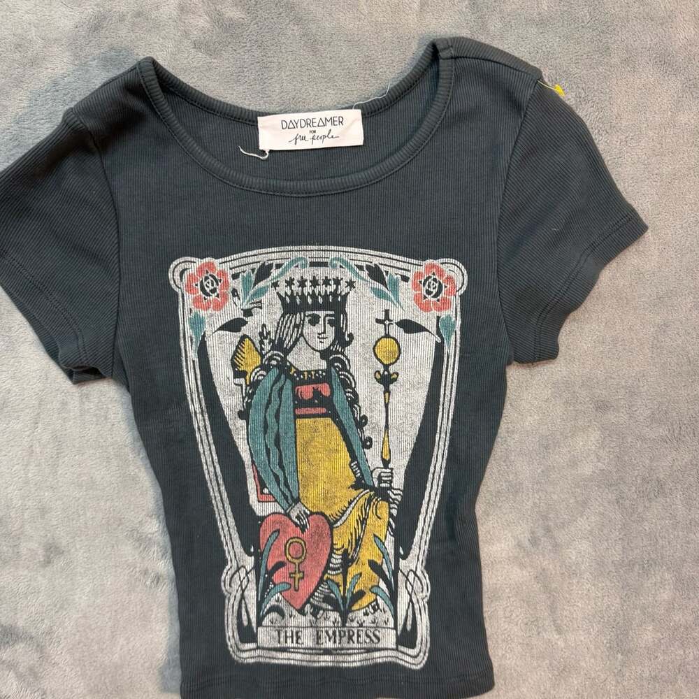 Daydreamer Free People The Empress Ribbed Baby Tee Size XS